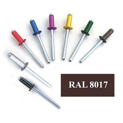 Заклепки вытяжные 3,2х08 RAL8017 алюм-сталь - 50шт