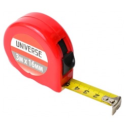 Рулетка UNIVERSE 3мx16мм пластиковый корпус