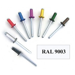 Заклепки вытяжные 3,2х08 RAL9003 алюм-сталь - 50шт