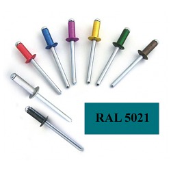 Заклепки вытяжные 3,2х08 RAL5021 алюм-сталь - 50шт