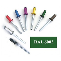 Заклепки вытяжные 3,2х08 RAL6002 алюм-сталь - 50шт